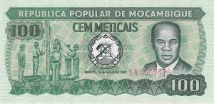 Mosambik p126 100 Meticais 1980